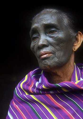 Woman in Purple Makeup, Myanmar (Burma)
