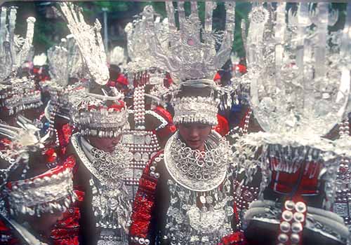 Women's Headress at Festival, Ghuizhou Province, China